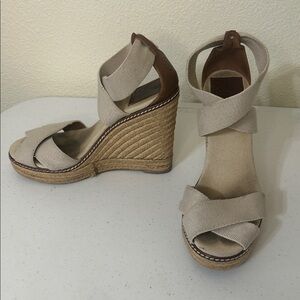 Tory Burch Women's Beige Wedge Sandals